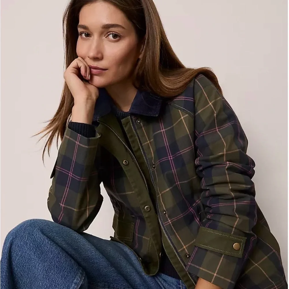 Ann Taylor Weekend Collection Plaid Collared Jacket - Picture 1 of 6